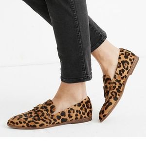Madewell The Alex Loafers in Leopard Calf Hair